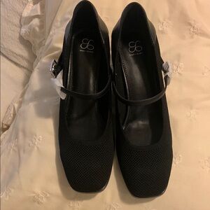 Black Block Heel Mary Jane Shoes